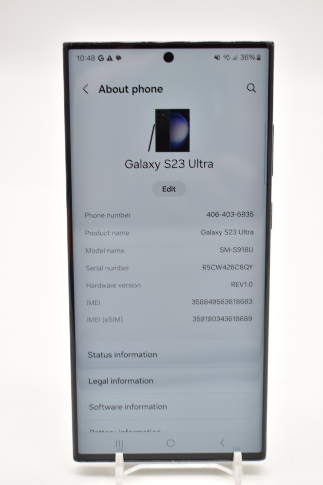 Samsung Galaxy S23 Ultra Spectrum 256GB Black (SM-S918U) CHECK IMEI