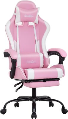 Gaming Chair Office Chair w/Footrest Lumbar Support Headrest Armrest Task Chair