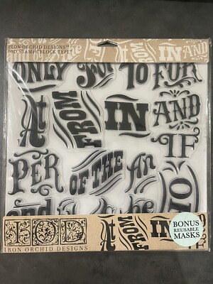 Iron Orchid Design Block Type Stamp