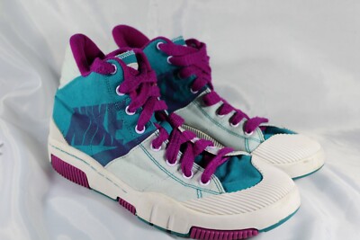 Nike Outbreak High Top Canvas Skate Shoe Womens 8.5 Green Purple
