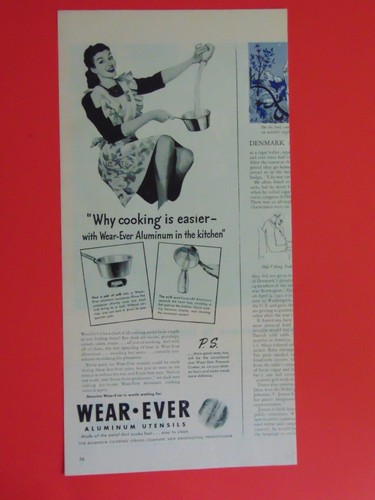 1945 WEAR-EVER Aluminum Utensils print ad