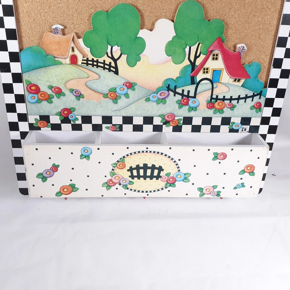 Mary Engelbreit Cork Board Bulletin Board With Hooks Country Theme Funky - Image 2 of 4
