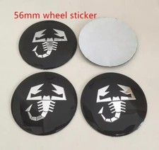 4 COPRIMOZZO ADESIVI 56MM ABARTH 500 595 695 124 FIAT FREGI STEMMA