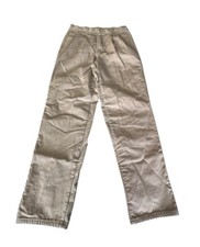 Mens Vtg L.L. Bean Plaid Flannel Lined Beige Khaki Pants 34x32 (31x30) USA Made