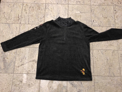 Vintage Disney Store 2XL 1/4 zip gray fleece long sleeve pooh patches