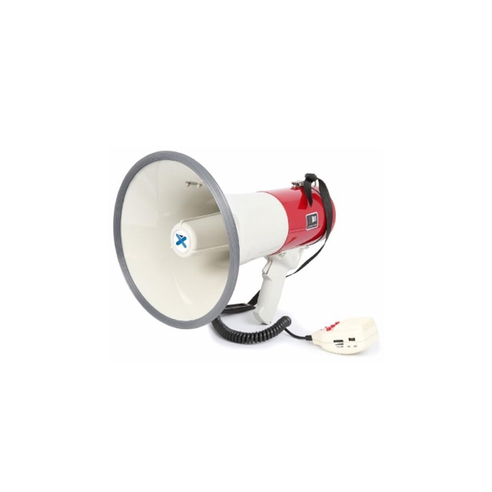 GBC MEGAFONO 50W CON REGISTRAZIONE E SIRENA 952.010 FINO AD 1KM COLORE BIANCO