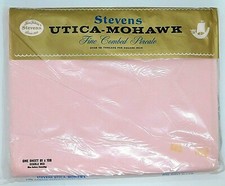 Sheet Pink Stevens Utica Mohawk Flat Double Bed 81 x 108 Made in USA Vintage