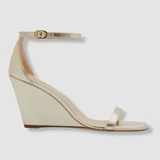  495 Stuart Weitzman Women's Gold Nudistcurve Metallic Sandals Shoes Size 11