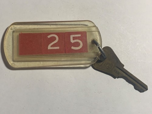 SKI'S Western Motel Hotel Motel Room Key Fob & Key Great Falls Montana #25 RARE - Picture 2 of 2