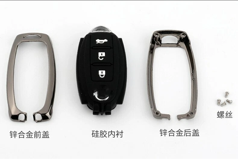 2/3/4 Buttons Zinc Alloy Silicone Car Key Cover Case For Nissan Almera Infiniti - Изображение 4 из 4