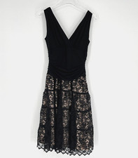 SLNY Dress Womens 6 Black Fairy Grunge Whimsigoth Prom Lace Cocktail Fit Flare