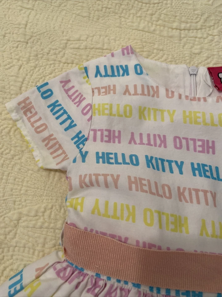 Vestido Hello Kitty Sanrio Bebé/Niño Pequeño Multicolor Forrado Cinturón Talla 1-2Y Foto 3 de 4