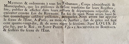 JUIFS. Affiche, Lettres patentes du Roi, Sur un Décret de l'Assemblée nationale, - Bild 4 von 7