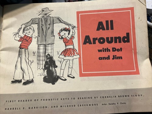 Vintage All Around with Dot and Jim 1st Grade Reader Workbook Phonics 1953 - Picture 2 of 9