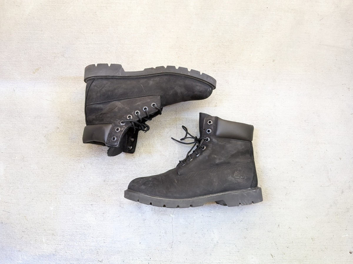 TIMBERLAND 6'' Inch Boot Black Suede Men 8 M Rubber Lace Up Work