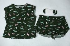 Women's Ladies Star Wars 3 Pc Short Sleeve Pajama Set Socks Sz L 12-14 NEW