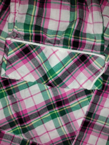 Pigiama Victoria Secret rosa verde a quadri cotone set manica lunga con bottoni taglia S - Foto 4 di 14