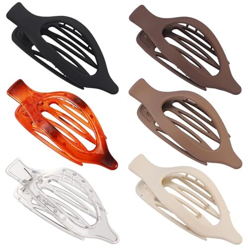 Flat Hair Clip 6 pcs Lay Down Claw Clips Hair Accessories for Women Transparent - Bild 7 von 7