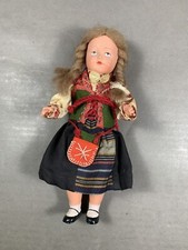 Vintage German Doll Hard Plastic Celluloid Ethnic Outfit Jointed Girl