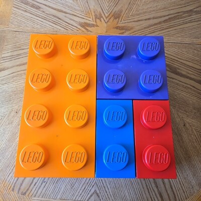 Lot (4) Giant Stackable Lego Bricks Storage Drawers- 3 Sizes- 2x4, 2x2, 1x2