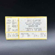 1985 ERIC CLAPTON CONCERT TICKET STUB, JUL 9 1985, SANDSTONE AMPHITHEATRE