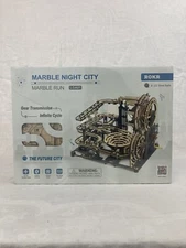 NEW Rokr 3D-Barble Night City Marble Run LGA01 Gears / Steel Balls Wood Puzzle