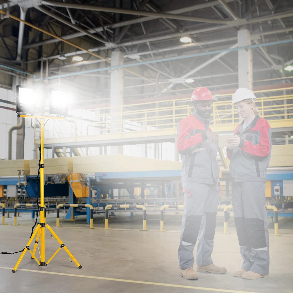 2pcs 50W/100W/200W LED Fluter Flutlicht Baustrahler IP66 Scheinwerfer mit Stativ - Bild 4 von 4