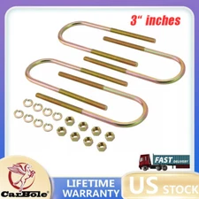 US Stock Rear Leaf Spring Lowering Block Kit Round 3" Inch w/U-Bolts Universal