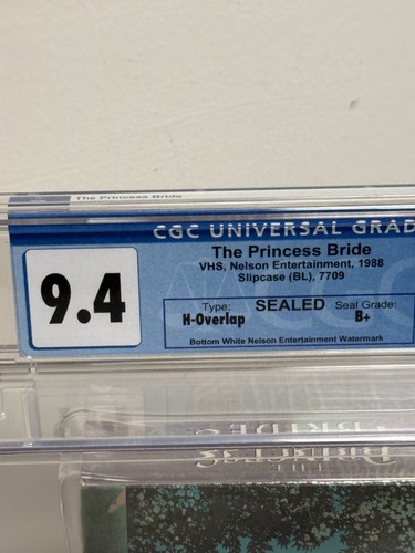 1988 The Princess Bride VHS Nelson Watermarks First Release CGC 9.4 SEALED RARE - Picture 2 of 15
