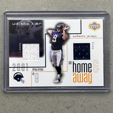 2001 -DREW BREES- UD Top Tier HOME & AWAY Rookie Jersey Relic Football Card - RC. rookie card picture