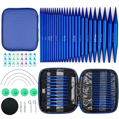13 Pairs Interchangeable Circular Knitting Needles Set 3mm-10mm Interchangeab...