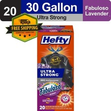 Hefty Ultra Strong 30-Gallon Black Trash Bags, Fabuloso Scent, Pack of 20