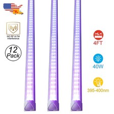 UV Black Light Fixture 4FT 40W LED Bar with US Plug Easy Installation Club Light