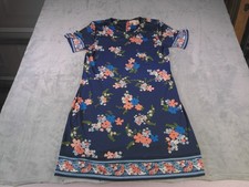 Michael Kors Women s XL Navy Floral Dress Short Sleeve Knee Length