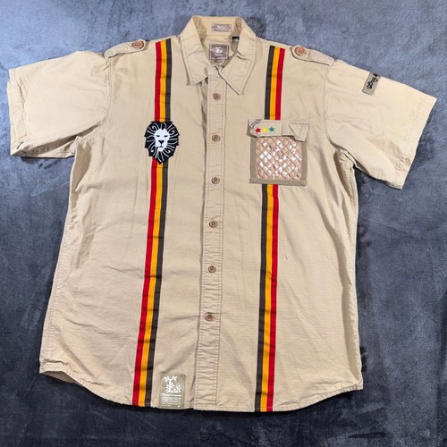 LRG Uprise Short Sleeve Jamaican Lion Shirt XXXL RARE