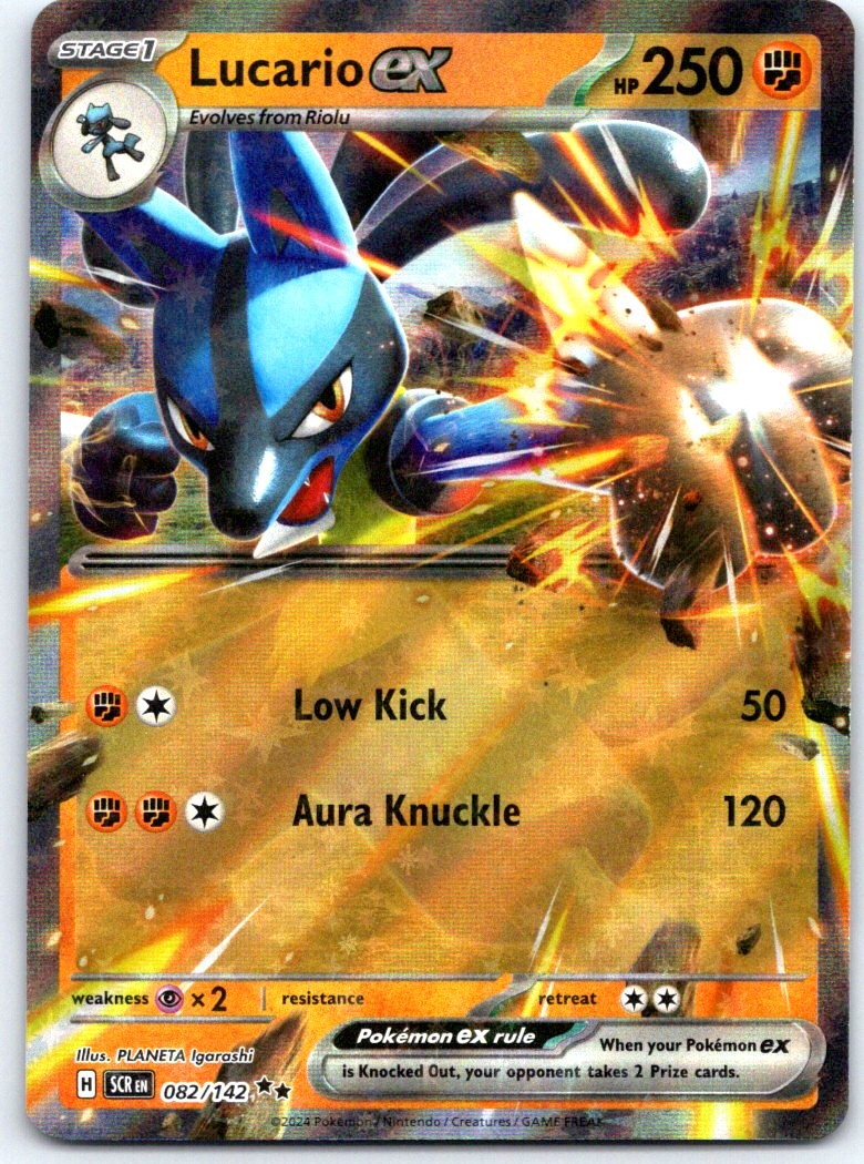 Lucario ex 82/142 Double Rare Stellar Crown Pokemon Holo NM