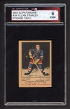 1951-52 PARKHURST #94 ALLAN STANLEY ROOKIE CARD KSA 6 EX-NM. rookie card picture