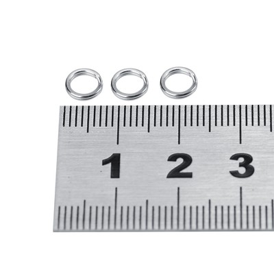 (6 ) 100pcs Angeln Edelstahl Snap Split Ring Lure Tackle Connector BAK