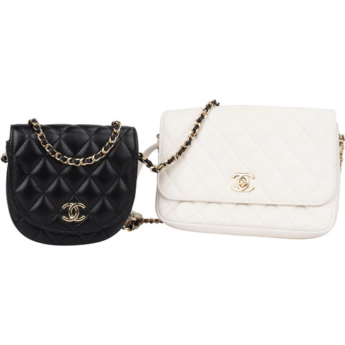 Chanel Quilted Lambskin Side Packs Single Flap Crossbody Bag Coco CC Bag