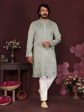 Indian Pure Cotton Kurta Pajama For Men  s Wedding Wear Fancy rayon Ready Made