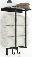 Towel Racks for Bathroom, Bathroom Towel Rack Wall Mounted with Metal Shelf a...