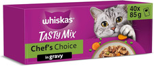 Whiskas Tasty Mix 1+Chef´S Choice in Gravy 40X85G Pouches, Adult Cat Food 4.63 per kilo