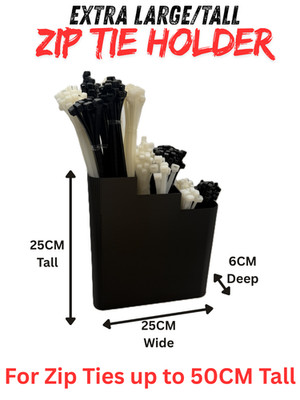 XL Extra groß groß schwarz Kabelbinder Halter Reißverschluss Krawatte Aufbewahrung Wandhalterung Organizer