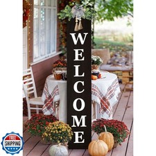 Outdoor Welcome Sign for Front Door Standing 47"X8" Large Farmhouse Wood Fram