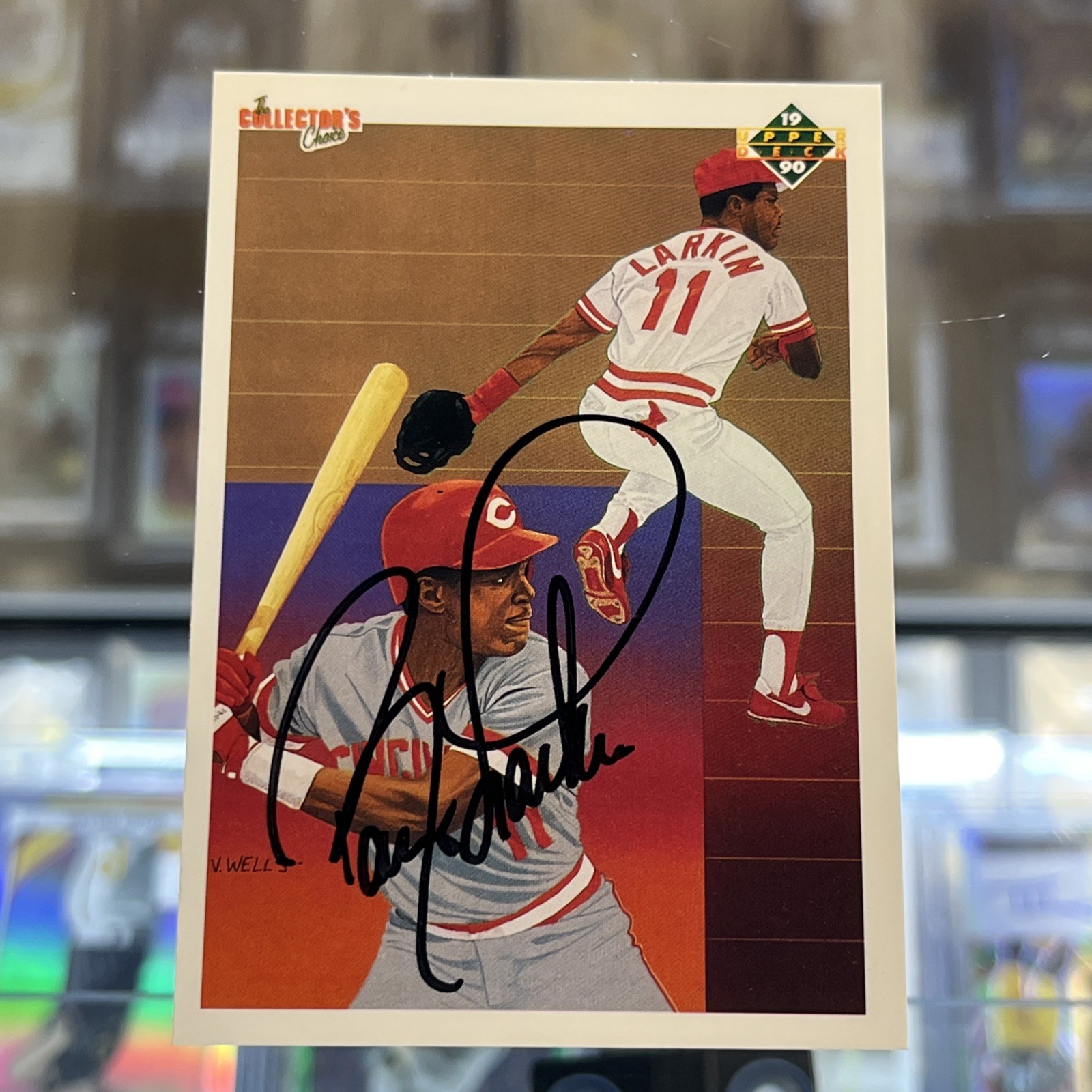 1990 Upper Deck #99 Barry Larkin Cincinnati Reds Sharpie Signed / AUTO