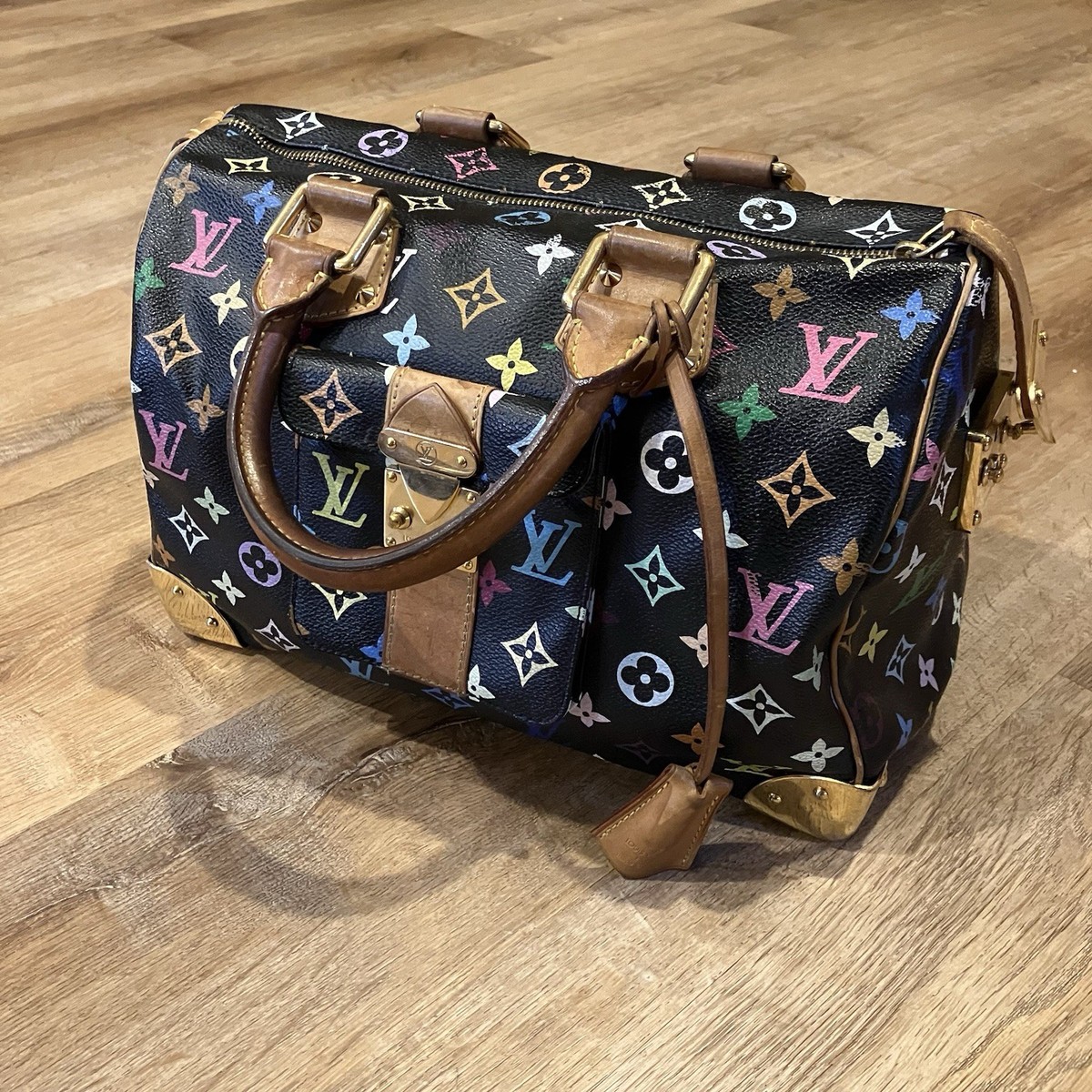 Louis Vuitton Takashi Murakami Speedy 30 Noir Bag Multicolor Black