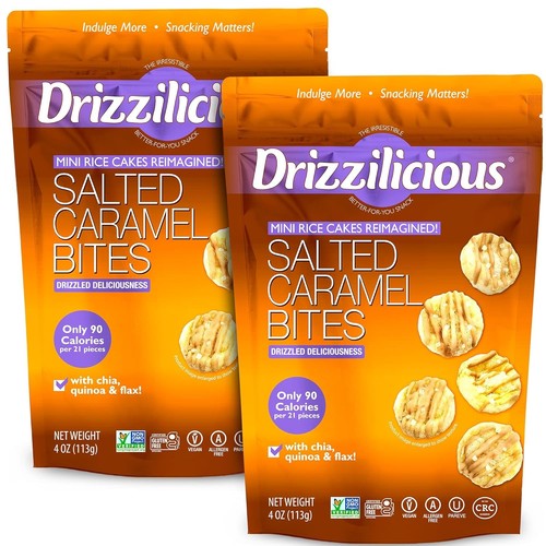 Drizzilicious Mini Flavored Rice Cakes Salted Caramel - 4oz (Pack of 2)