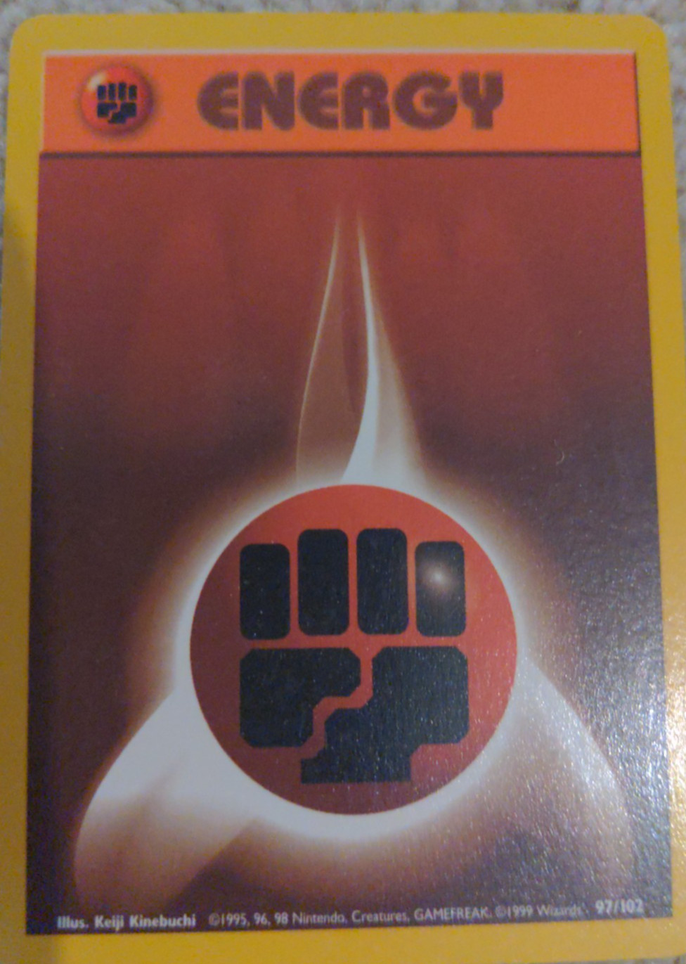 Fighting Energy 097/102 Base Set Regular near mint pokemon card. 