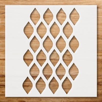 Repeating Leaf - Like Design Wall Art Reusable Plastic Stencil - StencilAir