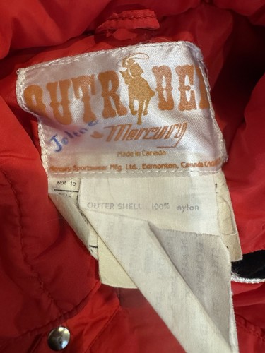 Vintage 70s Western Coat Puffer Boys 5 6 Red Black Super Nice - Picture 4 of 9